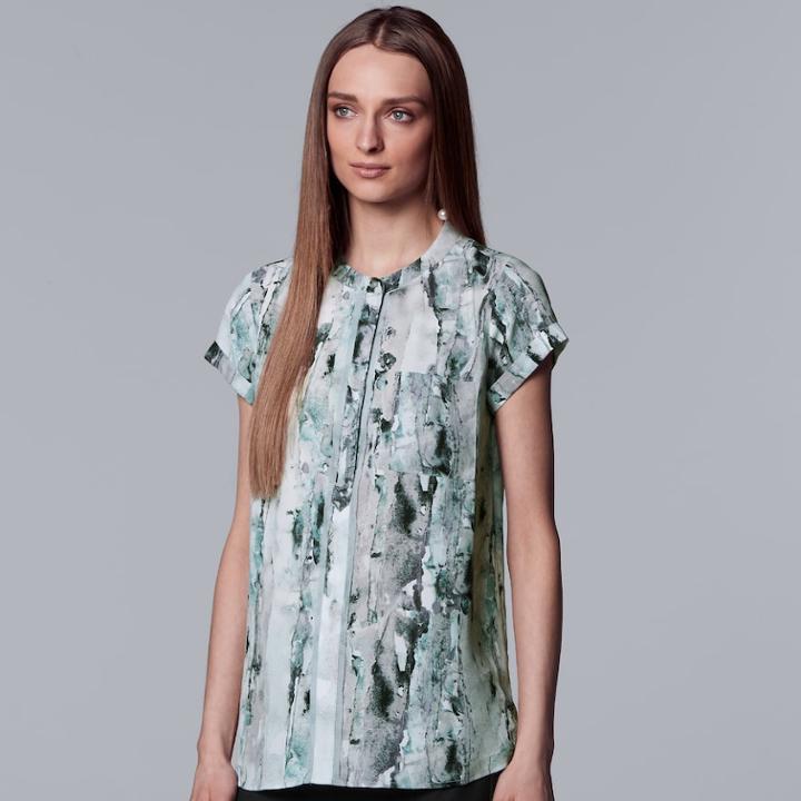 Women's Simply Vera Vera Wang Essential Popover Top, Size: Xl, Grey