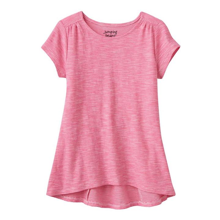 Girls 4-6x Jumping Beans&reg; Slubbed Peplum Back Tunic, Girl's, Size: 5, Med Pink