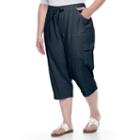 Plus Size Gloria Vanderbilt Tatiana Cargo Capris, Women's, Size: 3xl, Blue (navy)