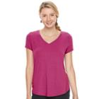Juniors' So&reg; Short Sleeve V-neck Tee, Girl's, Size: Medium, Pink