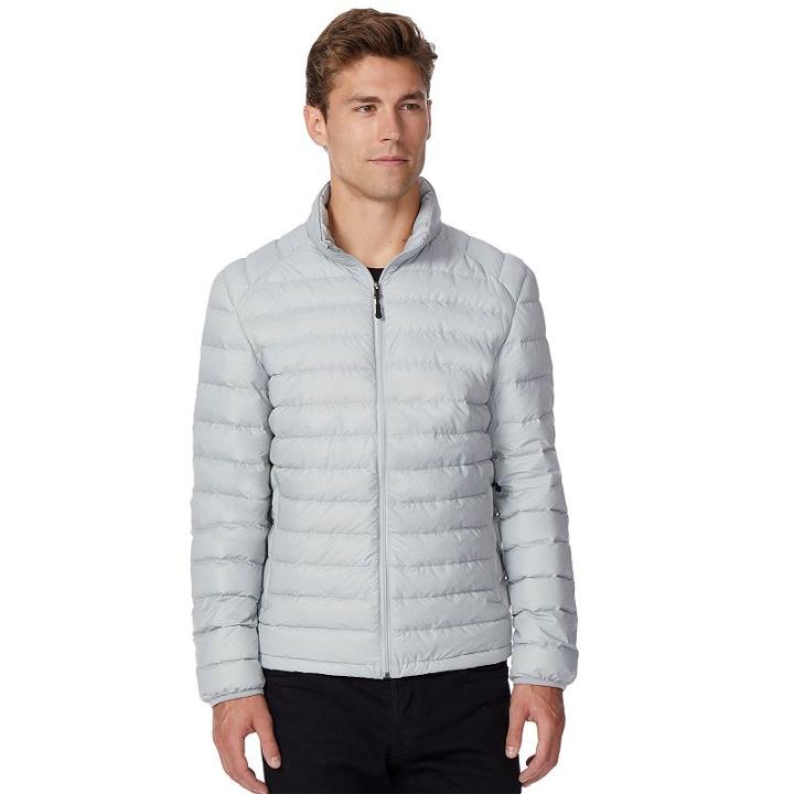 Men's Heat Keep Nano Modern-fit Packable Puffer Jacket, Size: Large, Silver