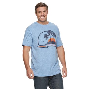 Big & Tall Sonoma Goods For Life&trade; Sunset & Palm Trees Graphic Tee, Men's, Size: 3xl Tall, Med Blue