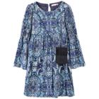 Girls 7-16 & Plus Size Speechless Patterned Bell Sleeve Dress With Fringe Crossbody Purse, Size: 8, Brt Blue