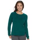 Petite Sonoma Goods For Life&trade; Cable Yoke Crewneck Sweater, Women's, Size: Xl Petite, Turquoise/blue (turq/aqua)