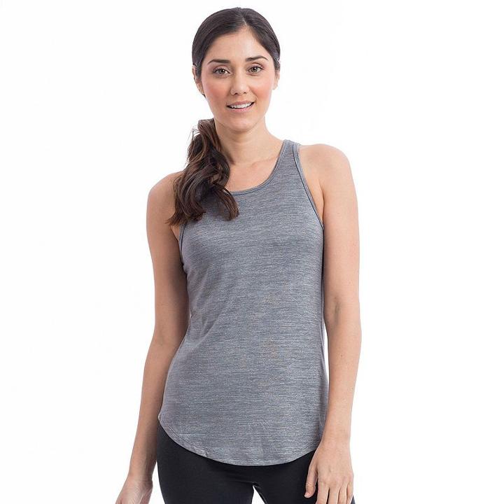 Women's Balance Collection Opal Split Back Knot Tank, Size: Medium, Dark Grey