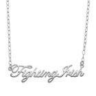 Fiora Sterling Silver Notre Dame Fighting Irish Necklace, Women's, Size: 16, Grey