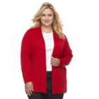 Plus Size Croft & Barrow&reg; Essential Open-front Cardigan, Women's, Size: 1xl, Med Red