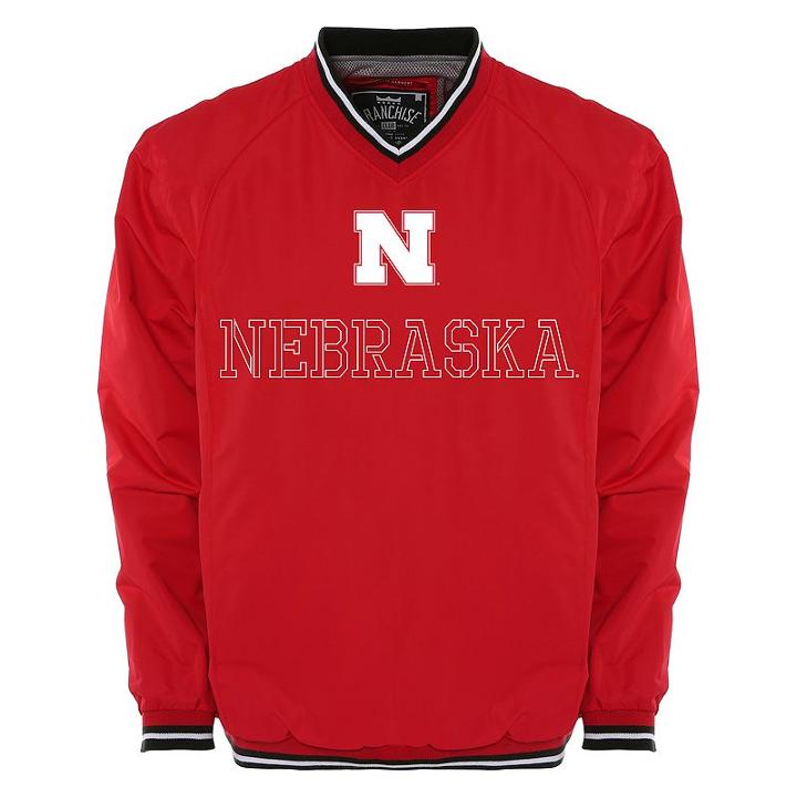 Men's Franchise Club Nebraska Cornhuskers Trainer Windshell Pullover, Size: 4xl, Red