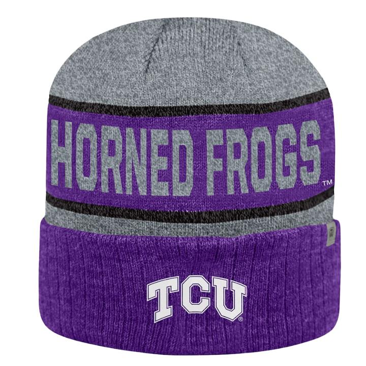 Adult Top Of The World Tcu Horned Frogs Below Zero Ii Beanie, Adult Unisex, Med Purple