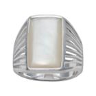 Silver Plated Mother-of-pearl Ring, Women's, Size: 6, White