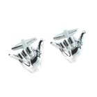 Bey-berk Rhodium-plated Hang Loose Cuff Links, Men's, Silver