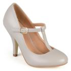 Journee Collection Liza Women's Matte T-strap High Heels, Girl's, Size: 8.5, Grey
