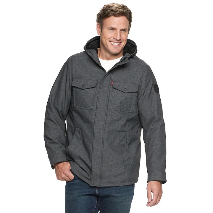 Big & Tall Levi's&reg; Sherpa-lined Softshell Trucker Jacket, Men's, Size: 3xl Tall, Grey
