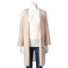 Women's Lc Lauren Conrad Pointelle Long Cardigan, Size: Small, Silver