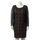 Plus Size Connected Apparel Chiffon Lace Sheath Dress, Women's, Size: 18 W, Gold