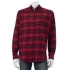 Big & Tall Croft & Barrow&reg; Slim-fit Plaid Flannel Button-down Shirt, Men's, Size: Xxl Tall, Dark Red