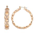 Napier Simulated Crystal Oval Link Hoop Earrings, Women's, Gold