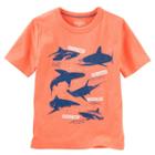 Boys 4-12 Oshkosh B'gosh&reg; Glow-in-the-dark Shark Print Graphic Tee, Boy's, Size: 7, Orange