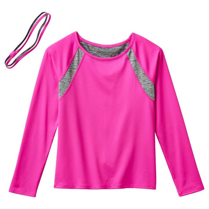 Girls 7-16 & Plus Size So&reg; Long Sleeve Top & Headband Set, Girl's, Size: 20 1/2, Brt Pink