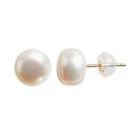 14k Gold Dyed Freshwater Cultured Pearl Stud Earrings, Women's, White