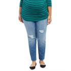 Plus Size Maternity Oh Baby By Motherhood&trade; Secret Fit Belly&trade; Ripped Skinny Jeans, Women's, Size: 2xl, Dark Blue