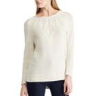 Women's Chaps Cable-knit Crewneck Sweater, Size: Large, Natural