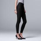 Women's Simply Vera Vera Wang Lurex Tuxedo Leggings, Size: Large, Black