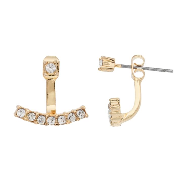 Lc Lauren Conrad Simulated Crystal Nickel Free Ear Jacket Earrings, Women's, Gold