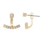 Lc Lauren Conrad Simulated Crystal Nickel Free Ear Jacket Earrings, Women's, Gold