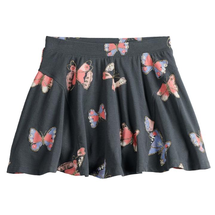 Girls 4-10 Jumping Beans&reg; Printed Pieced Skater Skort, Size: 8, Dark Grey