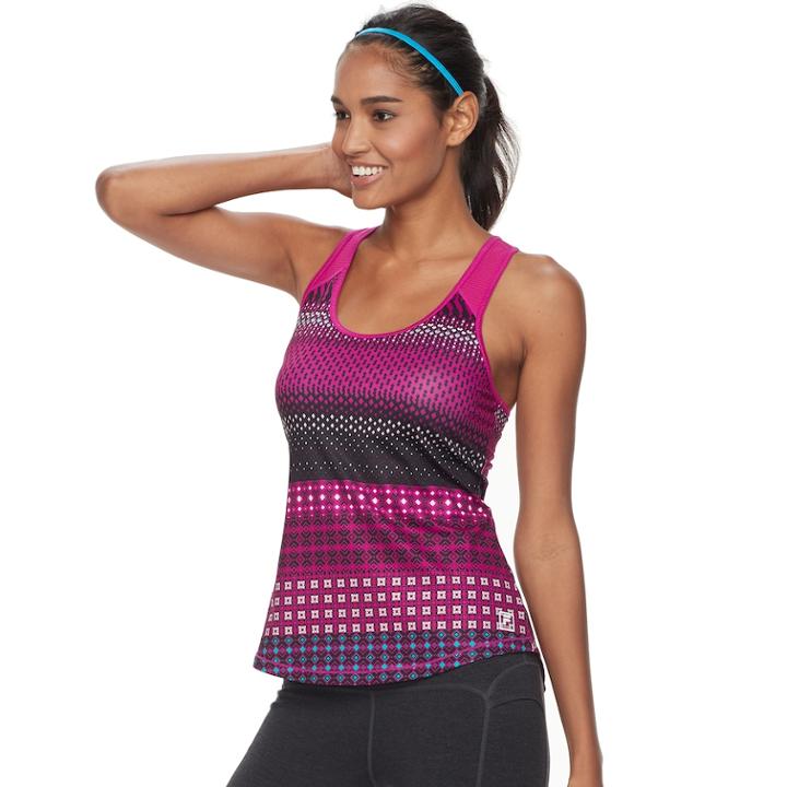 Women's Fila Sport&reg; Scoop Neck Racerback Tank, Size: Small, Dark Pink