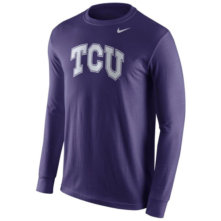 Men's Nike Tcu Horned Frogs Wordmark Tee, Size: Medium, Purple