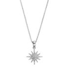 Fleur Cubic Zirconia Starburst Pendant Necklace, Women's, Grey