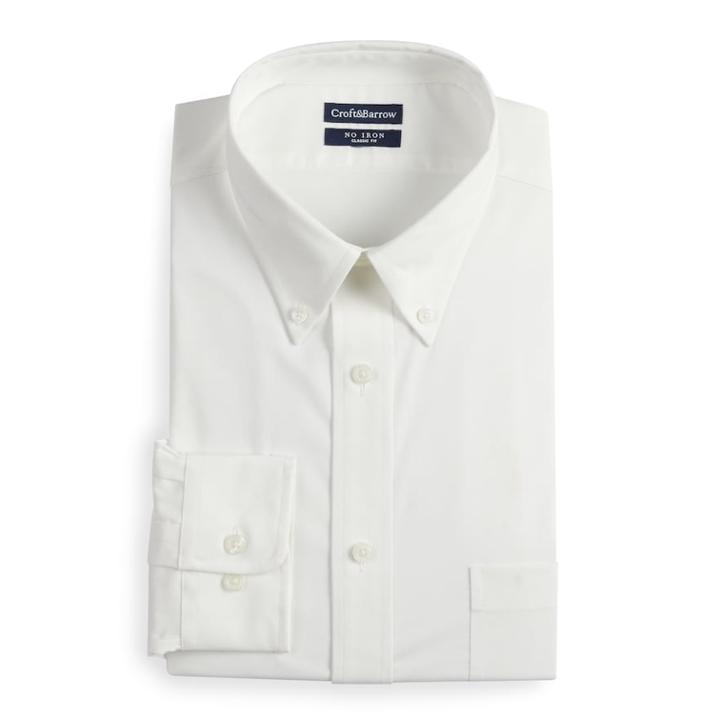 Men's Croft & Barrow&reg; Slim-fit Non-iron Stretch Dress Shirt, Size: 17-34/35, White