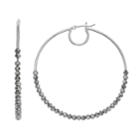 Simply Vera Vera Wang Jet Bead Hoop Earrings, Women's, Silver