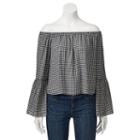 Juniors' Love, Fire Bell Sleeve Off Shoulder Top, Girl's, Size: Small, Black