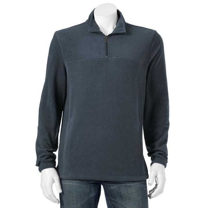 Men's Croft & Barrow&reg; Classic-fit Arctic Fleece Quarter-zip Pullover, Size: Medium, Dark Blue
