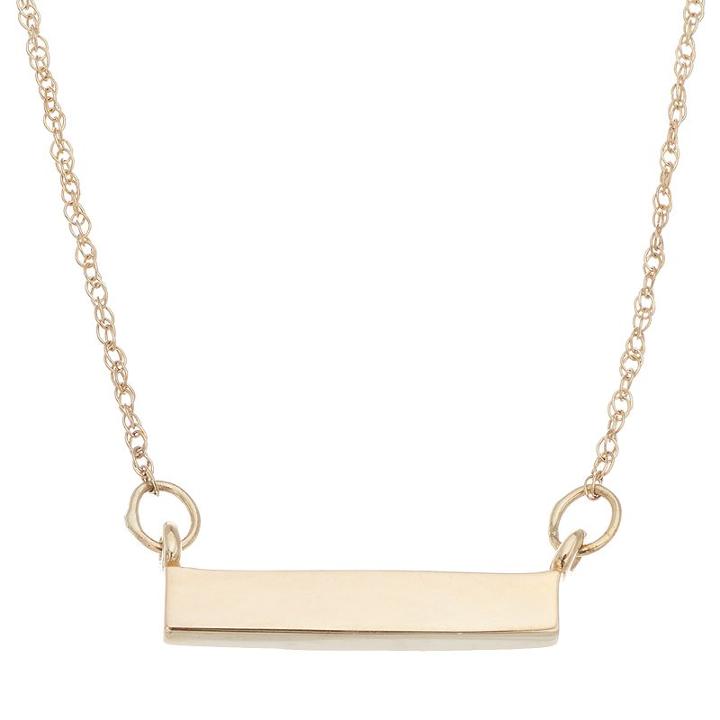 Itsy Bitsy 10k Gold Bar Necklace, Women's, Size: 17