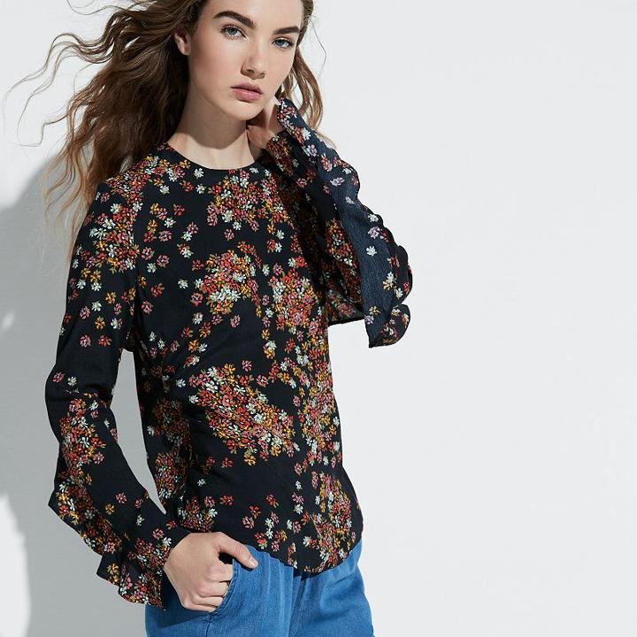 K/lab Floral Ruffle Open Back Top, Girl's, Size: Medium, Ovrfl Oth