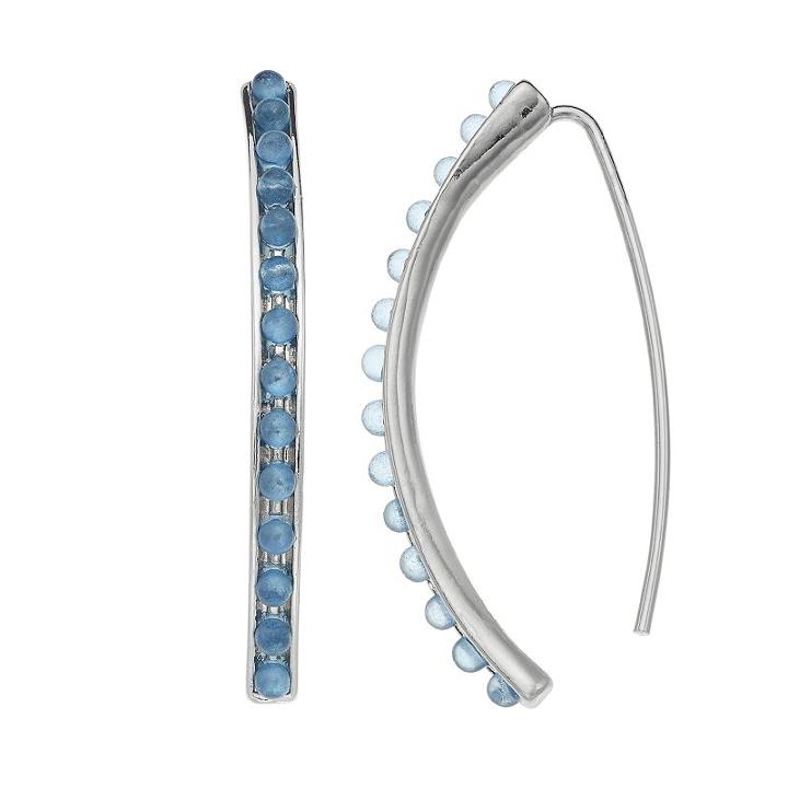 Simply Vera Vera Wang Nickel Free Blue Beaded Threader Earrings, Women's