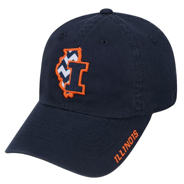 Adult Top Of The World Illinois Fighting Illini Chevron Logo Cap, Blue (navy)