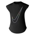 Girls 4-6x Nike Iridescent Swoosh Rounded Hem Tee, Size: 6x, Oxford