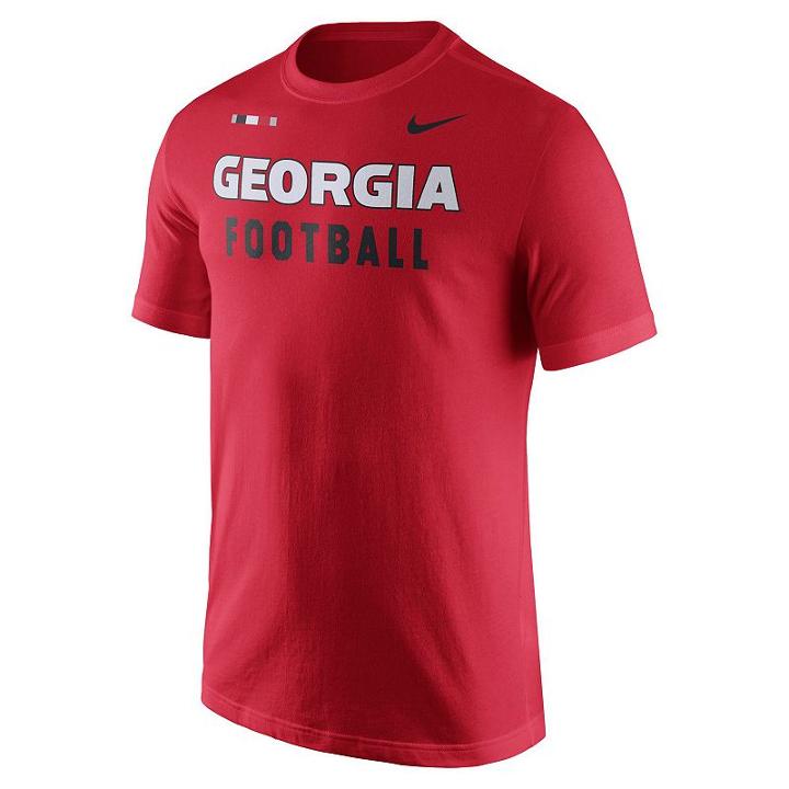 Men's Nike Georgia Bulldogs Football Facility Tee, Size: Large, Red