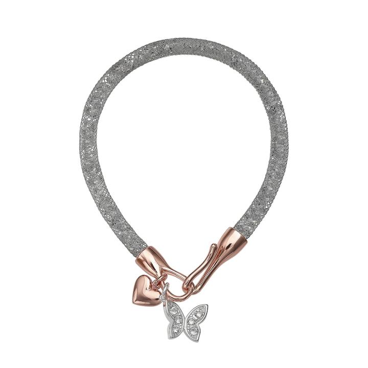 Brilliance Butterfly Charm Mesh Bracelet, Women's, Size: 8, White