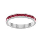 Traditions Sterling Silver Crystal Birthstone Eternity Ring, Women's, Size: 7, Red