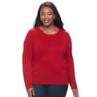 Plus Size Napa Valley Solid Crewneck Sweater, Women's, Size: 1xl, Red Other