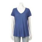 Women's Sonoma Goods For Life&trade; Solid V-neck Tee, Size: Xl, Dark Blue