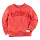 Boys 4-7 Carter's Textured Text Applique French Terry Crewneck Pullover, Boy's, Size: 4, Red