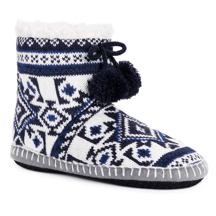 Women's Muk Luks Bootie Slippers, Size: S-m, Dark Blue