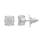 Lc Lauren Conrad Runway Collection Cubic Zirconia Crackle Stud Earrings, Women's, White